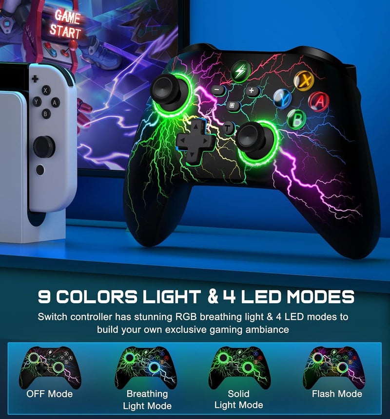 Svetaecho Wireless Switch 2 Pro Controller for Nintendo Switch Controller/Switch 2/Lite/OLED, Wireless LED PC Game Joysticks - iOS/Android Remote Interactive Gaming Figures - Image 3